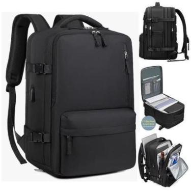 Imagem de Mochila Expansiva Mala De Bordo Bolsa Viagem Executiva e Casual-Unissex