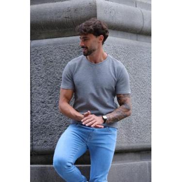 Imagem de Camiseta masculina tricot texturizada manga curta lisa verão - LIFESTY