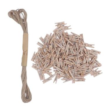 Imagem de Clipes de Organizador, 200pcs de Pinos de Roupas de Madeira, Pinos Rústicos de Imagem para Banner de Artesanato de Cartões de Foto, Instalação de Arte íntima ou Maior, Adequada