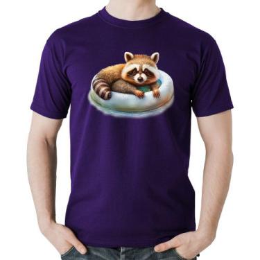 Imagem de Camiseta Algodão Panda Vermelho Relaxando Na Piscina - Foca na Moda, R