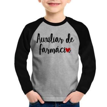 Imagem de Camiseta Raglan Infantil Auxiliar de Farmácia por Amor Manga Longa - F