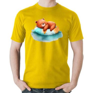 Imagem de Camiseta Algodão Ursinho Teddy Relaxando Na Piscina - Foca na Moda, Am