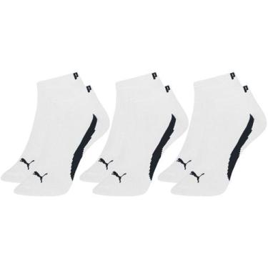 Imagem de Kit com 3 Meias Esportiva Puma Cano Baixo Lisa Modelo Sapatilha Sport 
