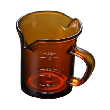 Imagem de Bothyi Copo de medição de vidro de expresso com bebidas em escala de dupla escala Multiuse V Maldura em forma de V 70 ml jarra de espuma para assar café,
