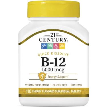 Imagem de Vitamina B12 5000mcg 110 Tabletes 21st Century Importada usa