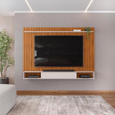 Imagem de Painel para TV até 70 Polegadas 1 Prateleira dj Móveis Rio Freijó Off White
