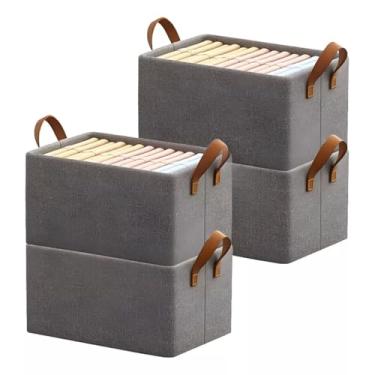 Imagem de Caixa Organizadora Dobrável Kit Cesto Guarda Roupas Estantes(4)
