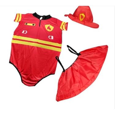 Imagem de Fantasia De Bombeira Plus Size Feminino Adulto Com Chapéu (EG)