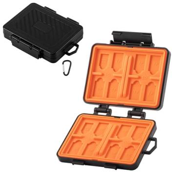 Imagem de LICHIFIT Capa universal para cartão de memória para cartão SD TF cartão Nano SIM, 24 compartimentos para cartões, caixa de armazenamento de cartões de grande capacidade, caixa organizadora de cartões