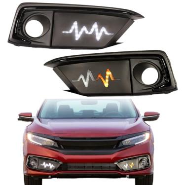 Imagem de SDTSSYVE Lâmpada de farol de neblina LED adequada para Honda Civic Sedan Coupe 2019 202021 Luz de freio de seta (Civic Sedan19-21)