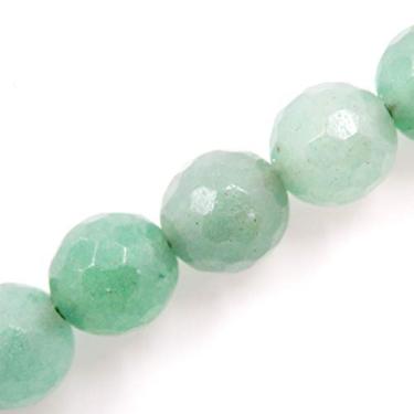 Imagem de Malahill Contas de pedras preciosas facetadas para fabricação de joias, vendidas por saco, 5 fios internos (Aventurina verde, 6 mm)