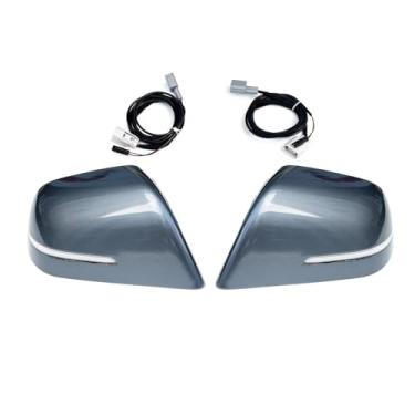 Imagem de Capa de espelho compatível com Tesla Model 3 2017-2023 Tampa de visão traseira lateral externa do carro, capa de retrovisor reversa com luz LED de substituição(GRAY)