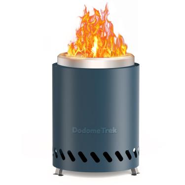 Imagem de DodomeTrek Lareira de mesa - Fogueira de 14 cm sem fumaça com bolsa de transporte, mini fogueira externa com suporte, fogão portátil para acampamento para pátio | Alimentado por pellets ou madeira |