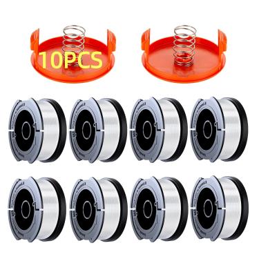 Imagem de Carretel de cortador de grama para aparador de grama Black Decker, linha de aparador para aparador de grama Black and Decker, carretel aparador AF100, diâmetro de 1,65 mm, comprimento de 9 m (8