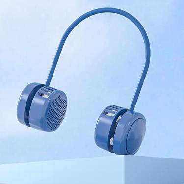 Imagem de HandFan Ventilador de pescoço portátil sem lâmina, mãos livres, ventilador pessoal de 1600 mAh operado por bateria, ventilador turbo para homens e mulheres, 360° dobrável 3 velocidades recarregável