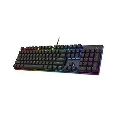 Imagem de Black Shark Teclado mecânico RGB para jogos Teclado com fio retroiluminado com LED com interruptores vermelhos, totalmente programável, anti-fantasma 104 teclas para PC desktop, Sixgill K2
