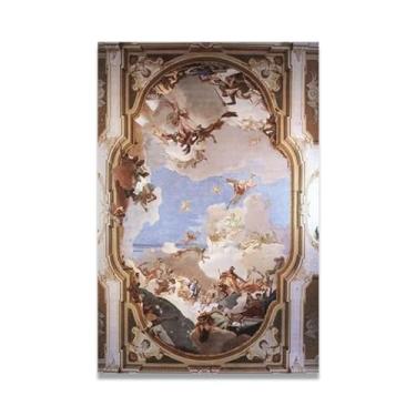 Imagem de A apoteose da família Pisani Giovanni Battista Tiepolo Impressão em tela – Obra-prima rococó barroca, pintura escolar de Veneza, pintura a óleo decorativa para galeria doméstica 60 x 90 cm
