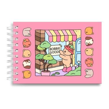 Imagem de Livro Colorir Bobbie Goods Rosa 50 Folhas 180g Capa Dura + Acetato Pro