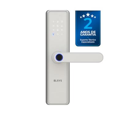 Imagem de Fechadura Digital de Embutir Wi-Fi com Biometria, Elsys, Blues, Prata - Abertura via Biometria, Senha Numérica e Aplicativo
