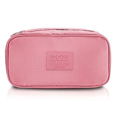 Imagem de Bolsa Porta Lingerie Estampa Lisa Jacki Design Rosa