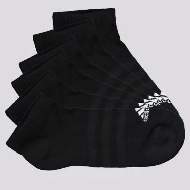 Imagem de Kit Meia Adidas Cano Baixo I 6 Pares Preta e Branca, G