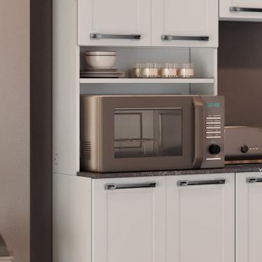 Imagem de Paneleiro Duplo 4 Portas Espaço Para Forno Em Aço Florença Branco Neve