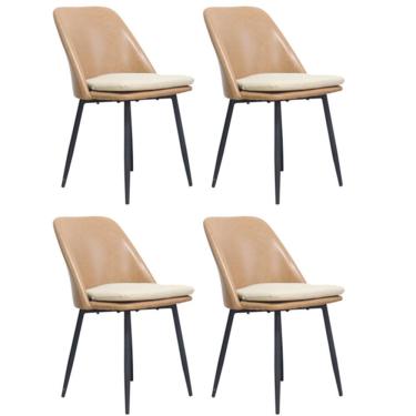 Imagem de Kit 4 Cadeiras Quebec Com Assento Em Mdf E Base Em Aço Caramelo