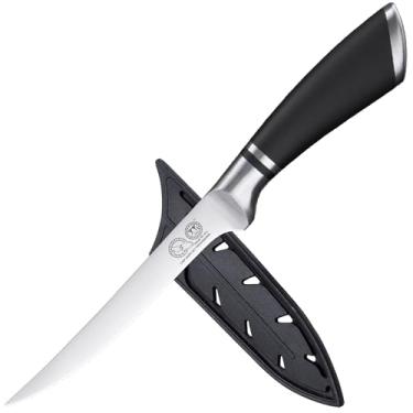 Imagem de XYJ Faca De Filé 6" Para Cozinha, Ultra Afiada Aço Inoxidável Trinchar Carne Salmão, Peixe, Desossa Profissional Com Estojo E Bainha
