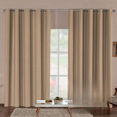 Imagem de Cortina Blackout Premium Corta Luz Total Com Isolamento Térmico E Acústico Tecido Durável Para Qualquer Ambiente(AVELÃ,2,80M x 2,30M)