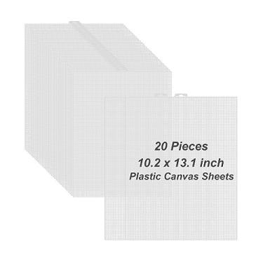 Imagem de ALISWAT 20 Peças 7 Folhas De Tela De Malha Plástica Para Bordado, Folhas De Tela De Plástico De 10,2 X 13 Polegadas, Malha Plástica, Malha De Olho Para Artesanato Com Fio Acrílico, Projetos De Croch