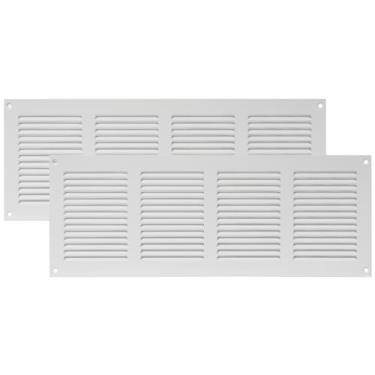 Imagem de Vent Systems 40,6 cm x 15,5 cm Cobertura de ventilação de ar branca Grelha de retorno de ar de metal com tela de proteção de pragas embutida Capa de ventilação HVAC para melhoria da casa capa de duto