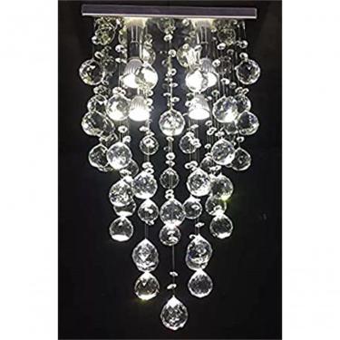 Imagem de Lustre Para Sala, Quarto, Hall, Cozinha, Sala De Jantar, Corredor Em Cristal K9 Base 30x30 70cm
