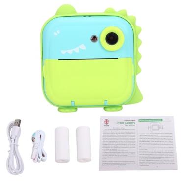 Imagem de Fockety Câmera de Impressão Instantânea Infantil, Câmera Digital Infantil de 24MP Com Conectividade BT e Tela de 2,4 Polegadas, Impressões Em Papel Térmico 57 * 30, Ideal para 3-14 Anos, (Verde+azul)
