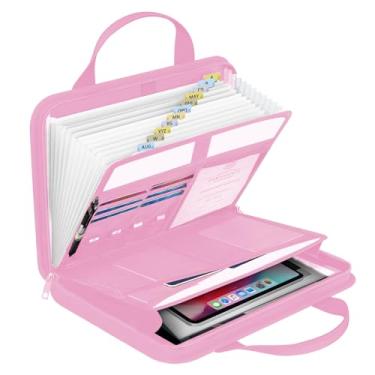 Imagem de onvvippiv Pasta organizadora de arquivos expansível sanfonada à prova de fogo com etiquetas com zíper, 13 bolsos, organizador de documentos, caixa de armazenamento para negócios, escritório, recibo
