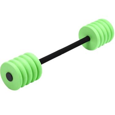 Imagem de Soulchen Halteres longos para exercícios aquáticos, pesos aquáticos, halteres para piscina aquática com espuma vinílica acetinada de alta densidade para natação e exercícios aeróbicos aquáticos (verde