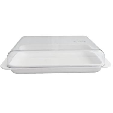 Imagem de Porta Frios Com Tampa Queijeira Pote Para Queijo Presunto Cozinha Branco