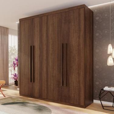 Imagem de Guarda-roupa 4 Portas 3 Gavetas Fenix Espresso Móveis