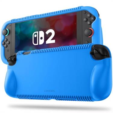 Imagem de Fintie Capa de silicone compatível com Nintendo Switch 2 (2025) - Capa protetora macia [antiderrapante] [à prova de choque] com slots de cartão de jogo e design ergonômico, capa de proteção contra