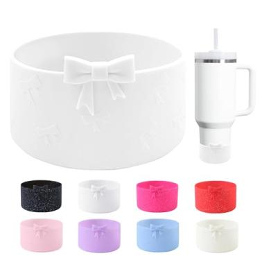 Imagem de YAYAYOUNG Bota de silicone Bow para StanleyTumbler 567.0-1134.0 g & Owala Water Bottle 680.4 g & IceFlow 567.0 g 850.5 g & Hydroflask garrafa de água 340.2-680.4 g capa antiderrapante para Stanley Cup