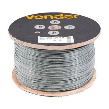 Imagem de CABO DE AÇO VONDER PLASTIFICADO GALVA. 6X7 50M 3,18mm 1/8