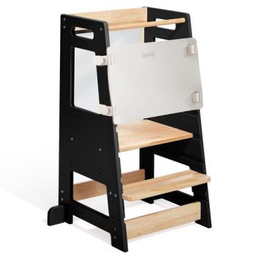 Imagem de Banqueta de cozinha infantil Helper HARPPA com altura ajustável preta