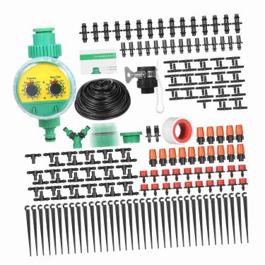 Imagem de Hyuduo Drip de Rega de Plantas, Kit de Irrigação Automático Com de água DIY de Timer LCD, Ideal para o Pátio do Gramado de Jardim, Tubo de 30m (40m de tubo e temporizador)