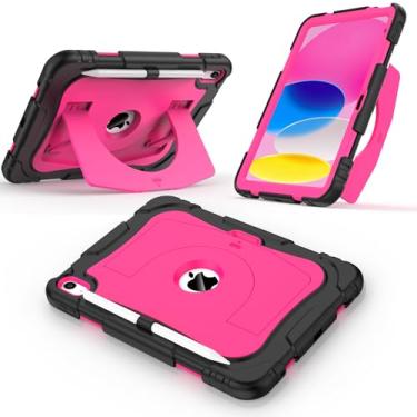 Imagem de CCMAO Capa para iPad 11 polegadas (A16) 2025/iPad 10ª geração 2022 (10,9 polegadas) com suporte durável, suporte de lápis, capa protetora híbrida resistente à prova de choque para iPad 11/10 Gen