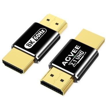 Imagem de AGVEE Pacote Com 2 Adaptadores Macho 8K Para Hdmi, Conversor E Conector De Extensão Hdmi 2.1 A 60Hz, Revestimento Em Liga Alumínio Hdtv Roku Stick, Switch, Xbox One, Ps4, Pc, Preto