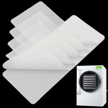 Imagem de GUCUJI Tapetes de malha de silicone para secador de congelamento (6 bandejas grandes), antiaderentes, reutilizáveis, fáceis de limpar, sem BPA de grau alimentício, 6 peças