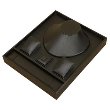 Imagem de oshhni Organizador de joias, bandeja, display para anéis, pulseiras, brincos, colar, suporte prático e elegante para transmissão ao vivo em shopping, Preto