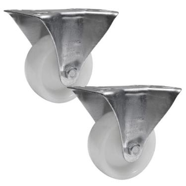Imagem de Rodízio Fixo Leve Aço Zincado Nylon FLR 312 N 150KG - 2 Unidades Borra