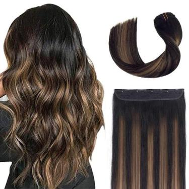 Imagem de Extensões de cabelo Winsky Real Human Hair Brown Balayage 100g