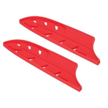 Imagem de PATIKIL Mangas de cobertura de faca de segurança ABS para faca Santoku de 12,7 cm, bainha protetora de lâmina de proteção de borda de corte universal para barra de cozinha, vermelha, 12,7 cm L, pacote