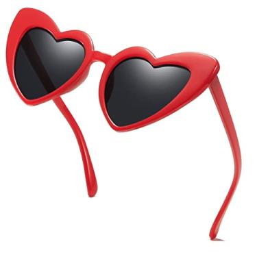 Imagem de aisswzber Óculos De Sol Femininos Em Formato Coração, Estilo Olho Gato Vintage, Retrô Uv400